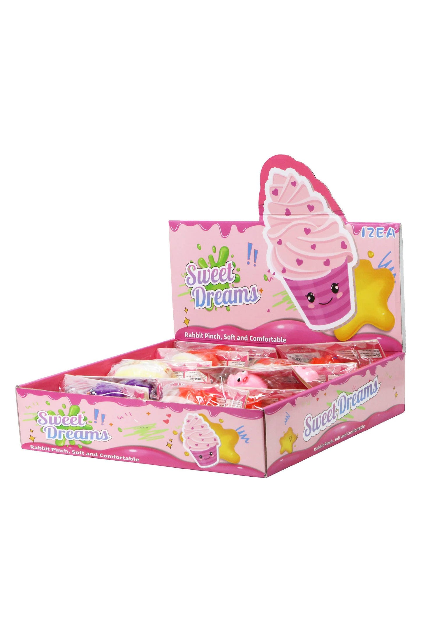 Cute Fruit Dessert Cup 3D Sticky Mochi Squishy Bag