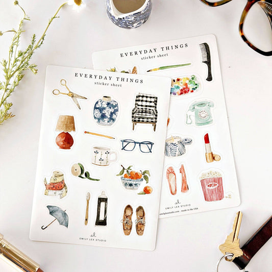 Everyday things sticker sheets