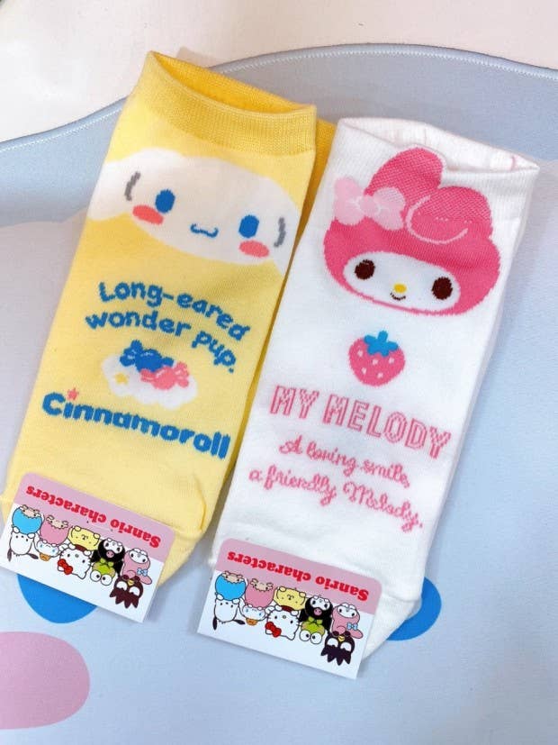 Sanrio Cotton Sneakers Letters Socks- Kuromi Socks