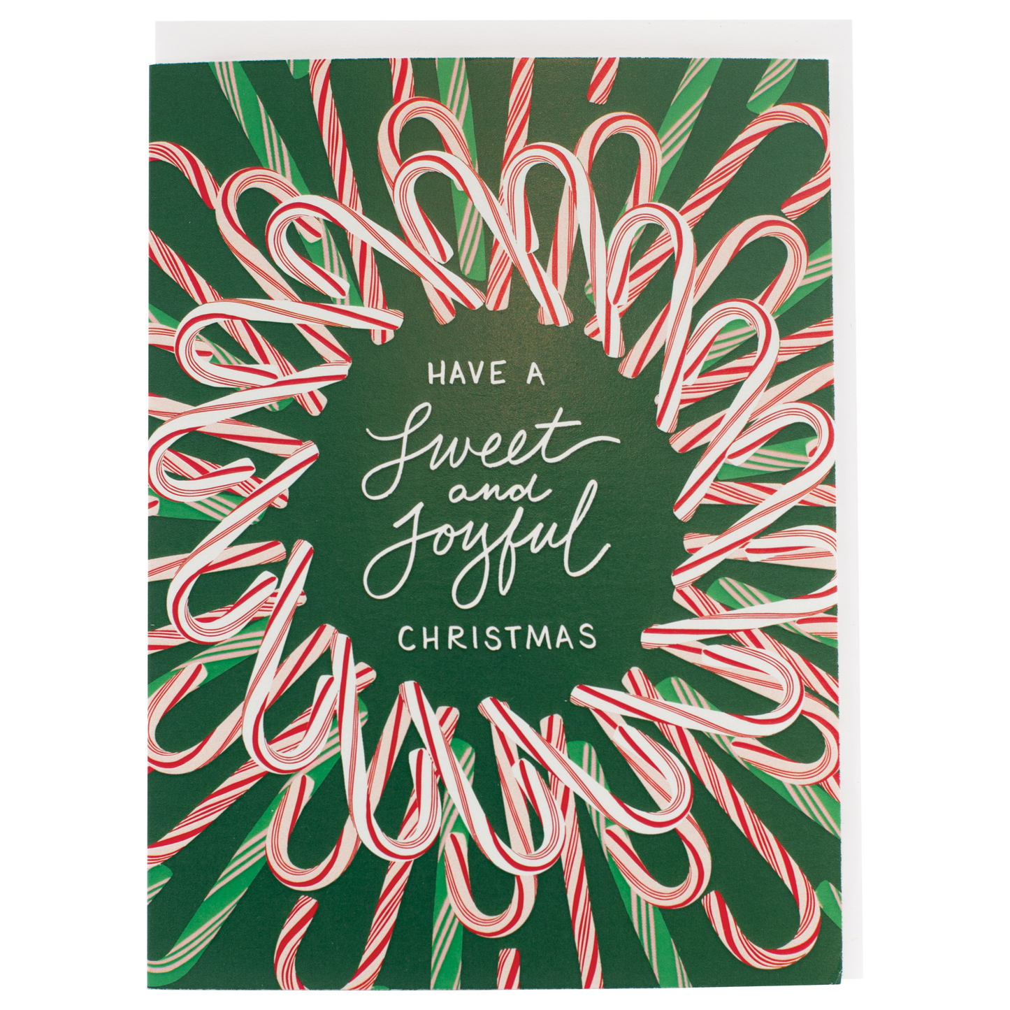 Sweet Candy Cane Wreath Christmas Card