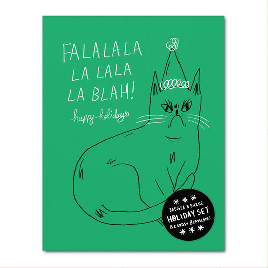 Fa La La La Blah - Snitty Kitty Xmas Greeting Card Set