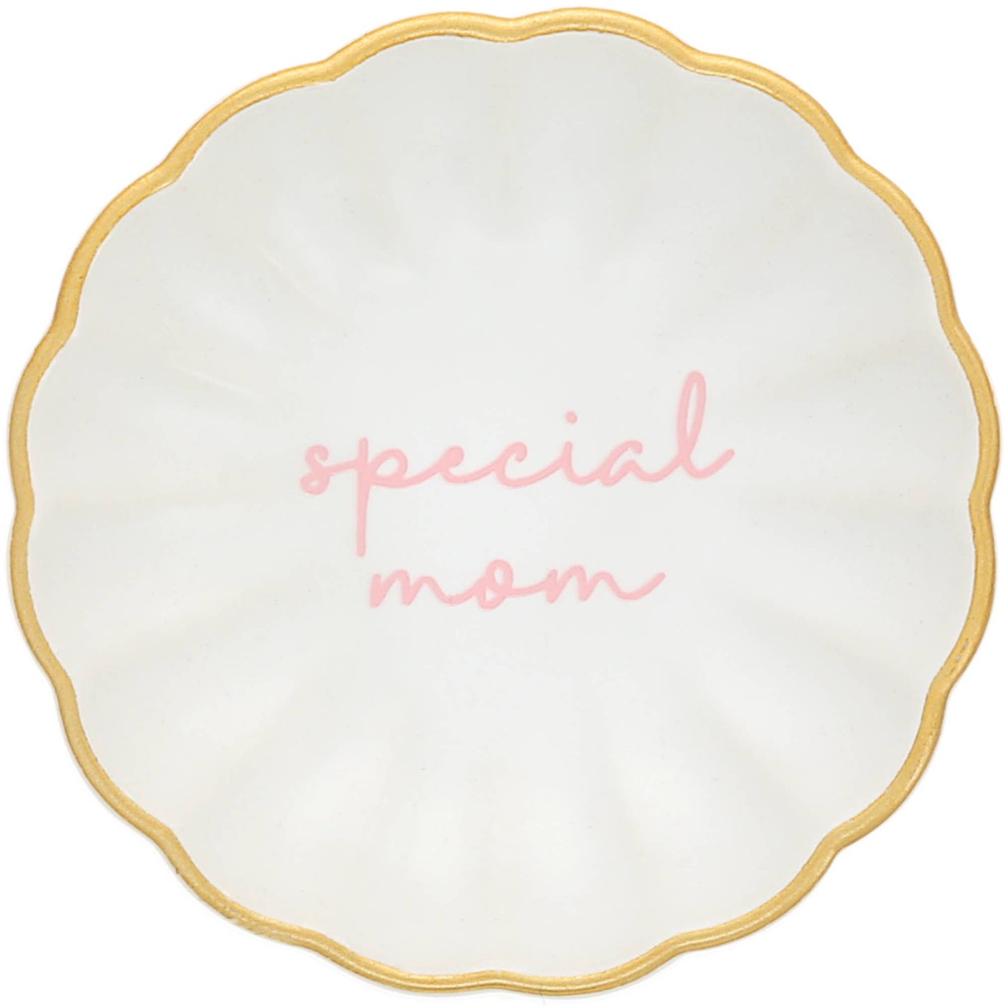 Special Mom - 2.75" Dish 5mm Sterling Silver CZ Earrings
