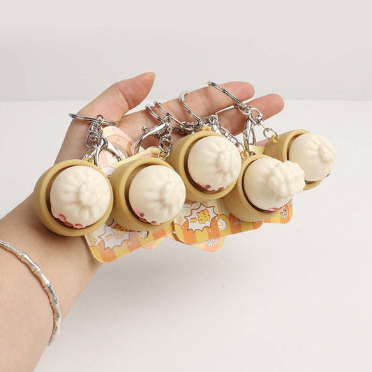 Steamed Bun Squishy Keychain Clicker