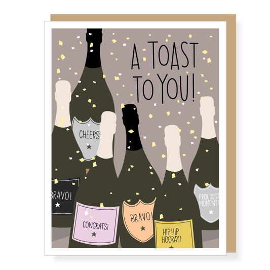 Champagne Toast To You Congratulations Card