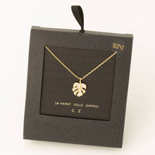 Load image into Gallery viewer, Secret Box Pave Mini Monstera Leaf Pendant Necklace
