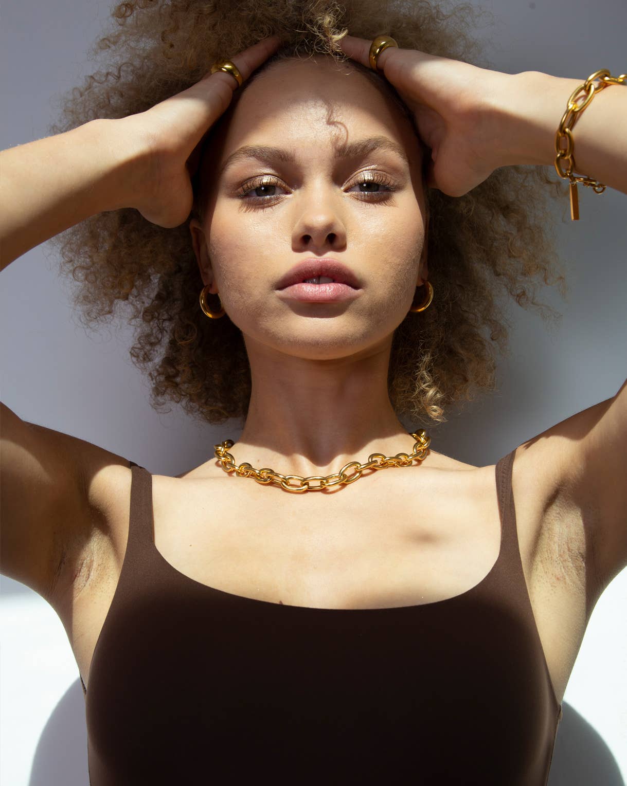 1993 Chain Necklace Bold 18K Gold Chain Round Link Statement