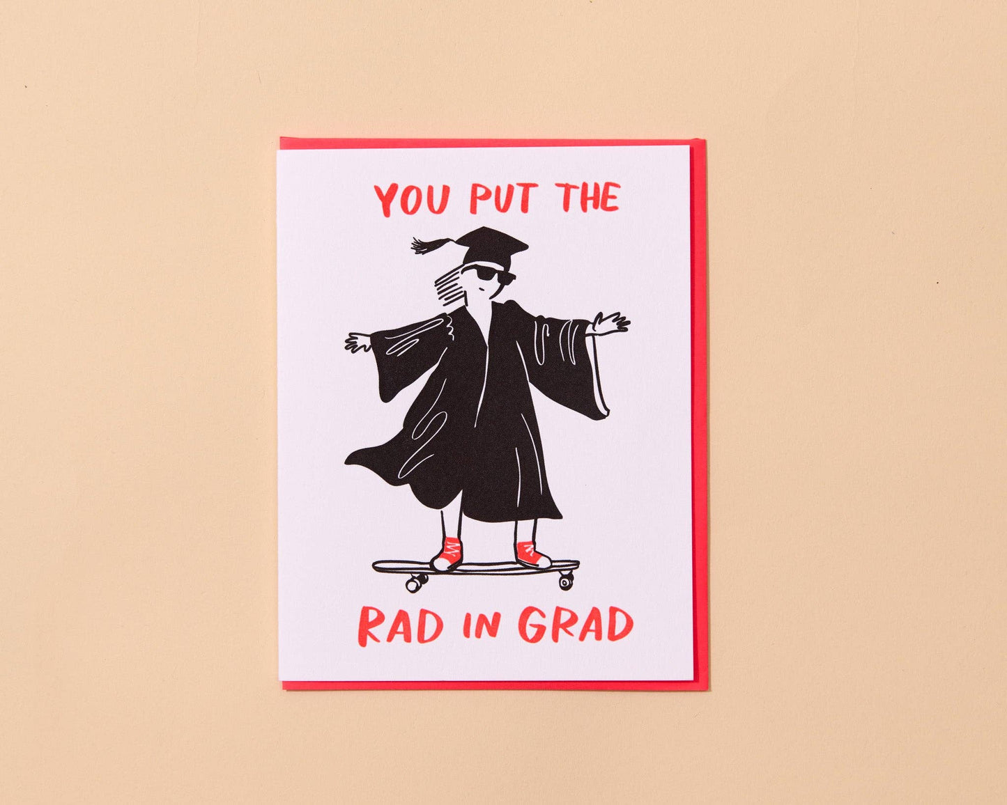 Modern Letterpress Graduation Greeting Card - Rad in Grad