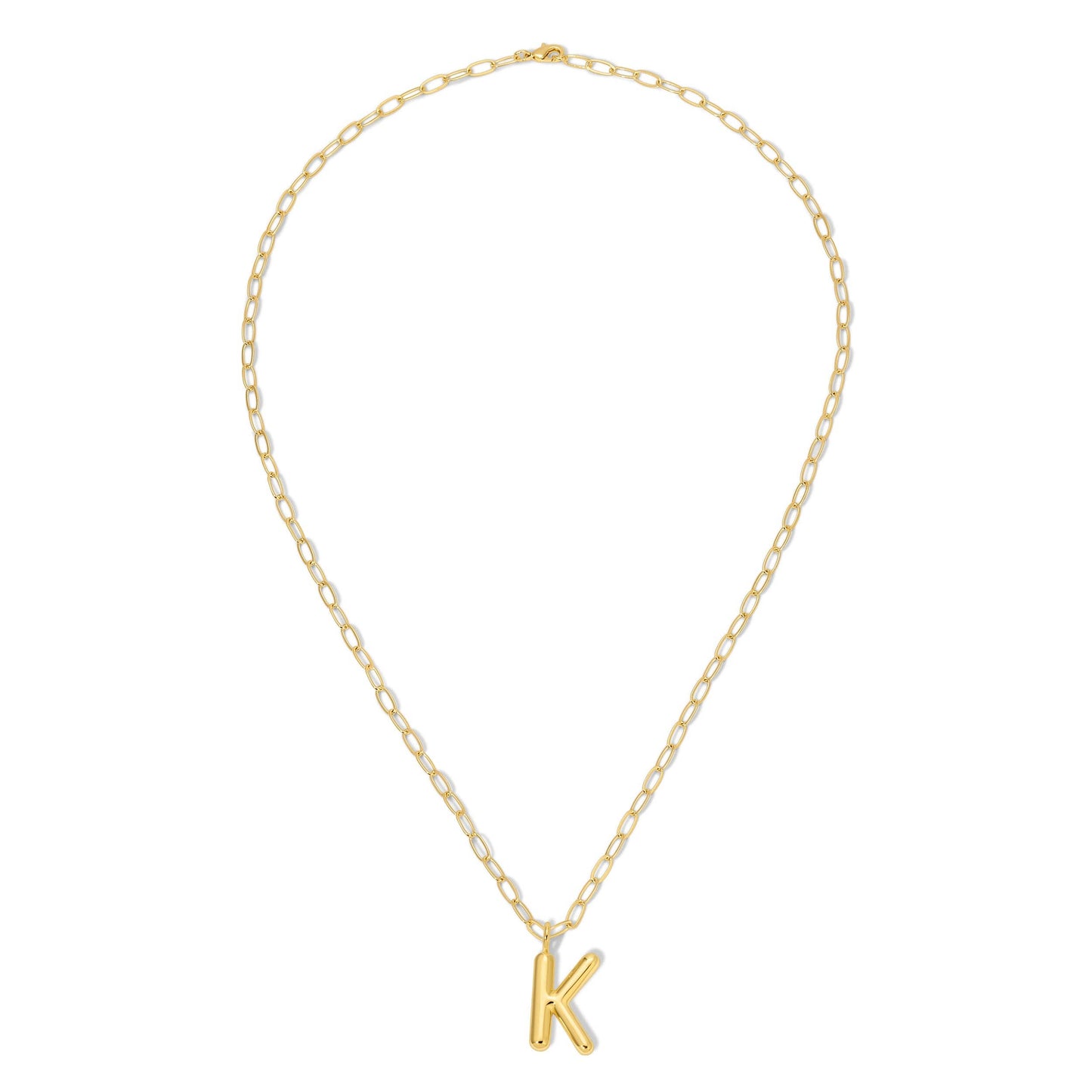 Puffy Letter Initial Necklace