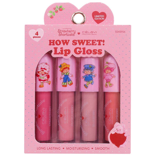CELAVI STRAWBERRY SHORTCAKE VDAY 4PC LIP GLOSS SE, SS 45956