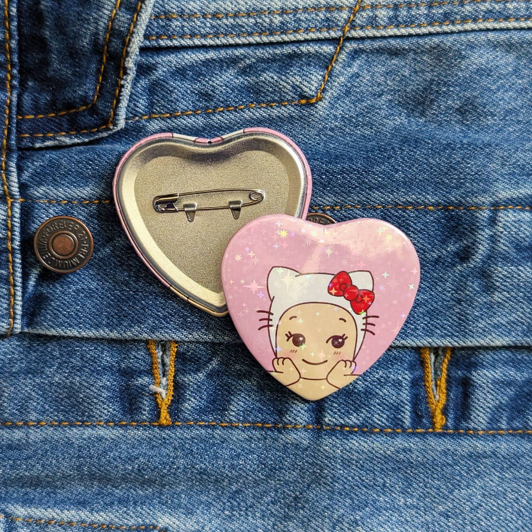 Hello Kitty Baby Sparkle Heart Button