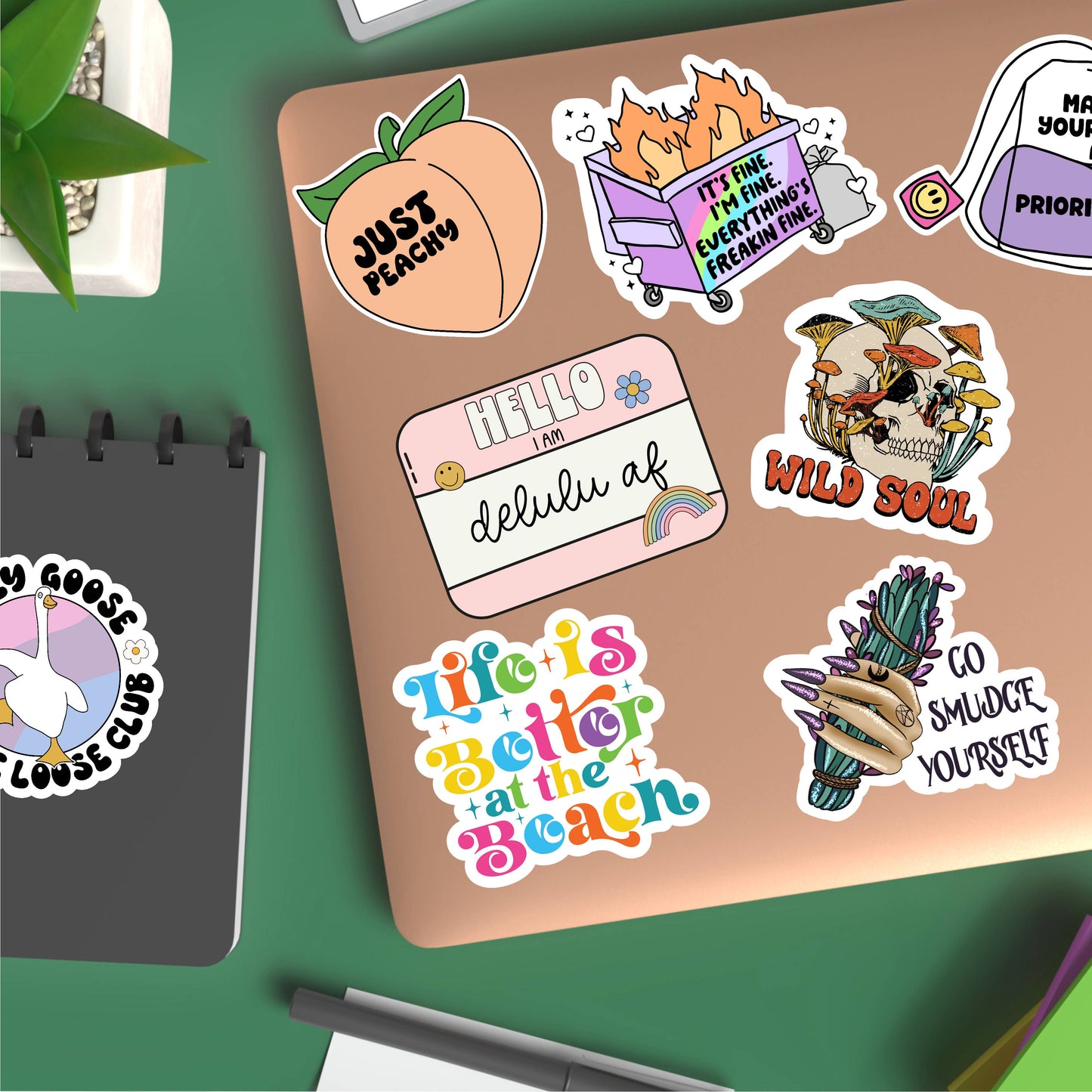 Spread Hap-pes-ness, cute food vegetable vinyl sticker