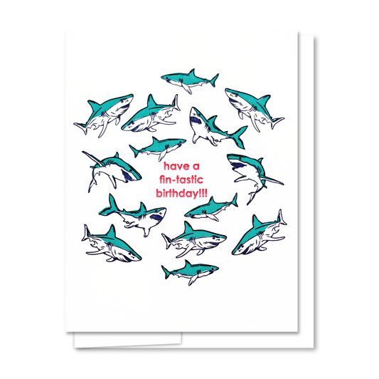 Fin-tastic Birthday - Letterpress Birthday Card