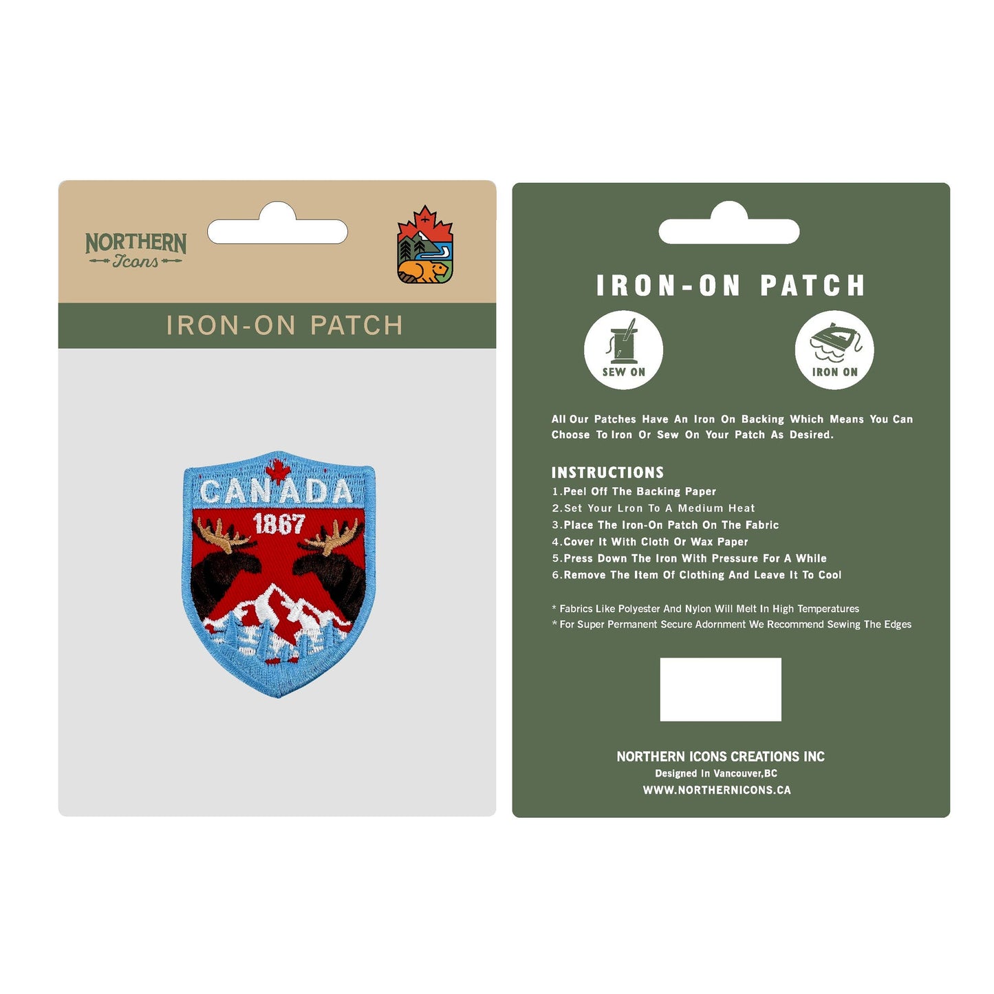 Canada iron-on embroidery patch