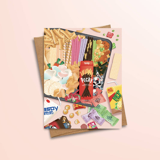 Sweets and snacks assorted card set