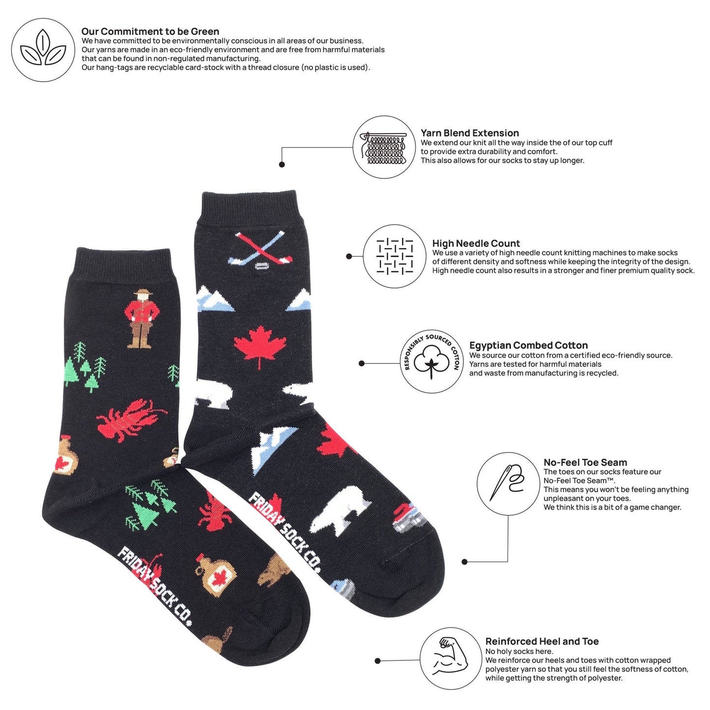 Women's Canada Icons Mismatched Crew Socks