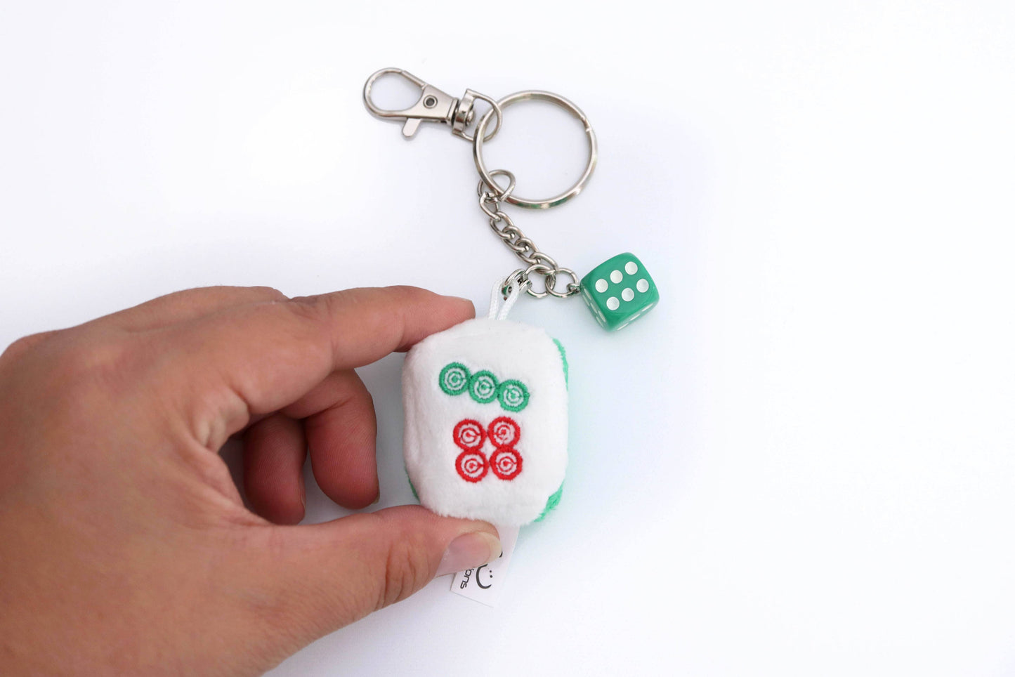 Tiny Mahjong Tile Plush Key & Bag Charm: Zhong (Red Dragon) / No Packaging