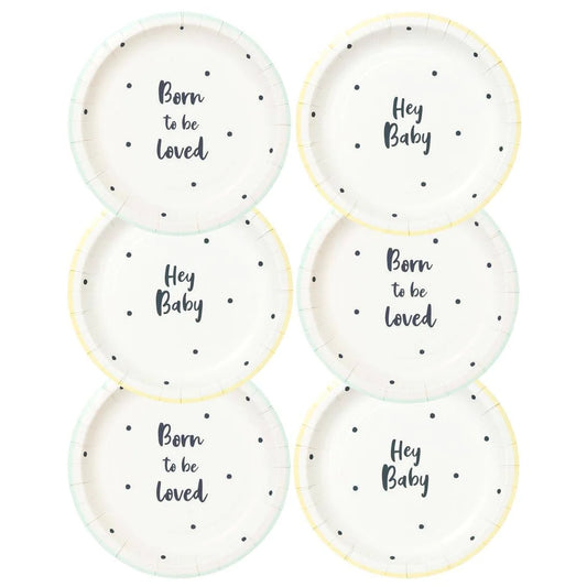 Born To Be Loved Baby Shower plate