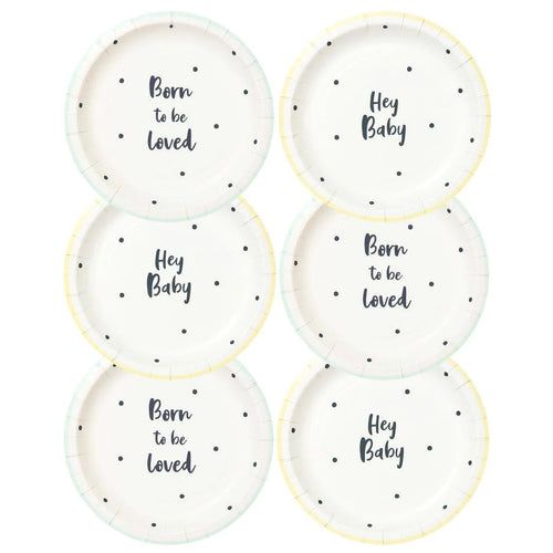 Born To Be Loved Baby Shower plate - Front & Company: Gift Store
