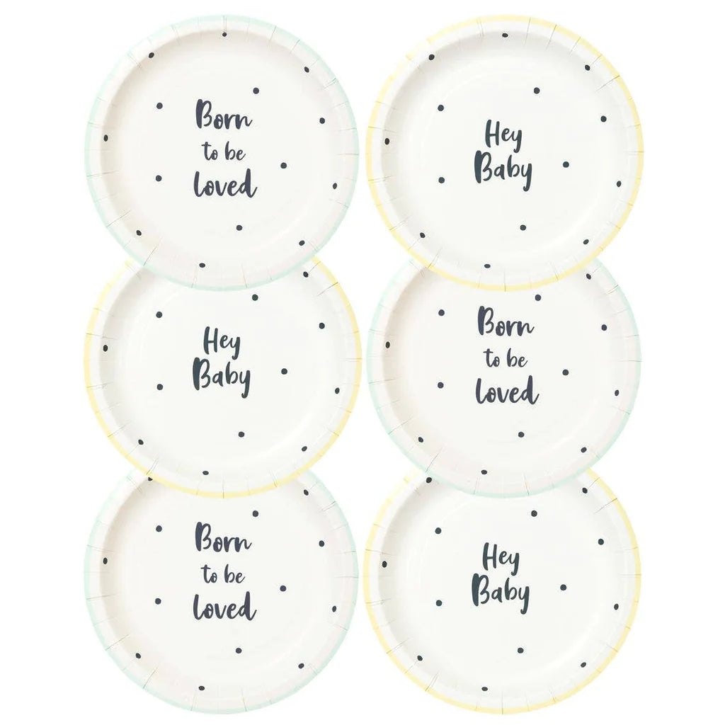 Born To Be Loved Baby Shower plate
