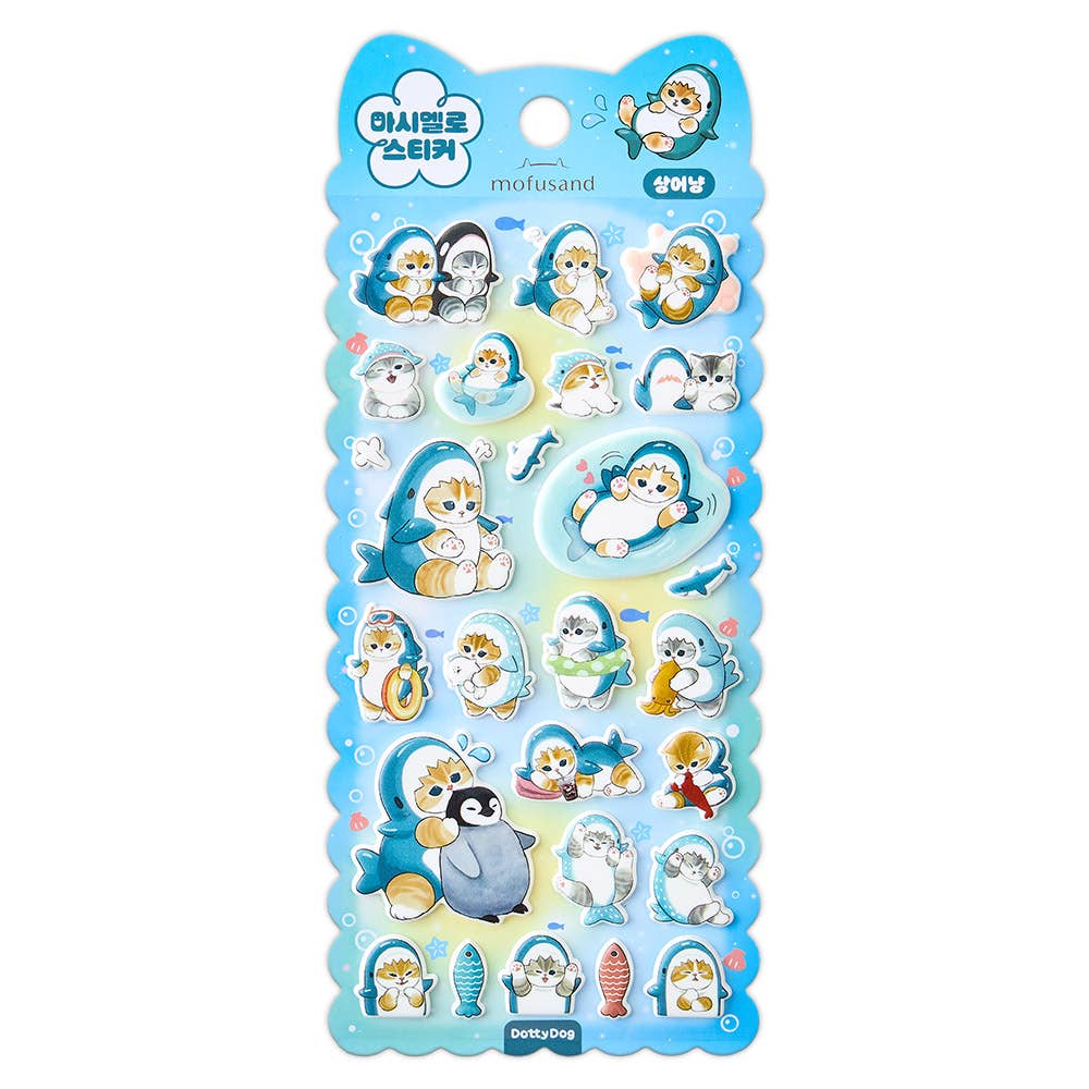 Mofusand Marshmallow Puffy Stickers – Soft 3D Cat Collection