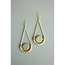 Load image into Gallery viewer, ATHE39 Brass and jasper earrings
