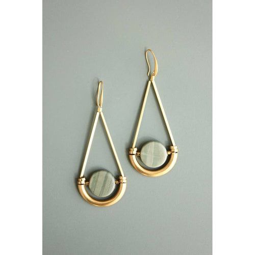 ATHE39 Brass and jasper earrings - Front & Company: Gift Store
