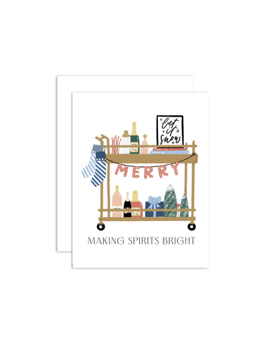 Making Spirits Bright - Christmas/Holiday Greeting Card - Front & Company: Gift Store