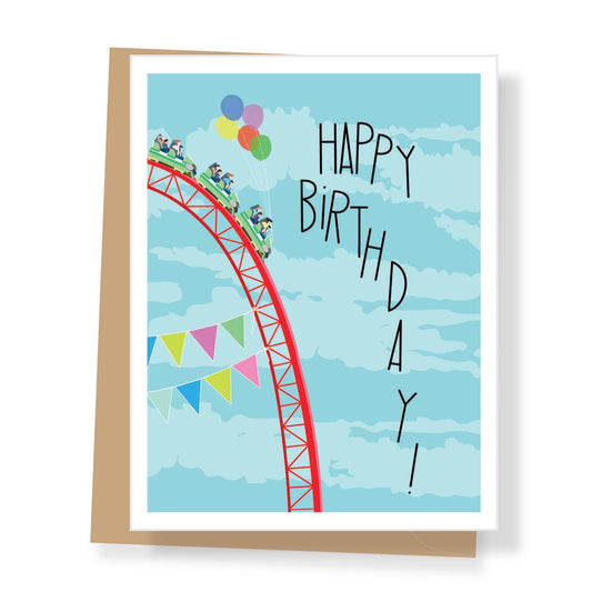 Roller Coaster Birthday Greeting Card