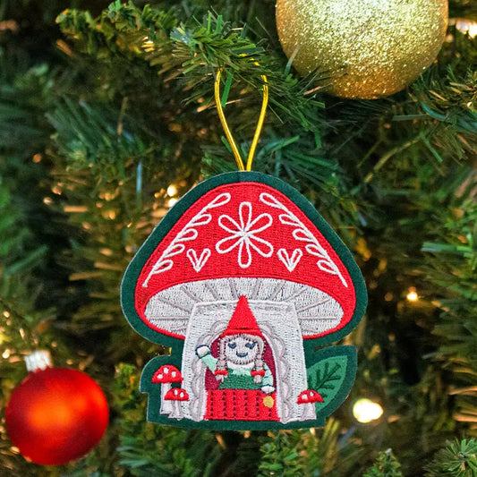 Embroidered Ornament Gnome Home Orn