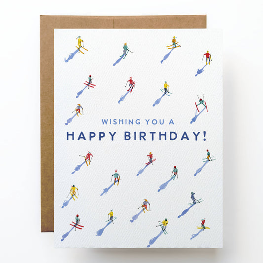 Skiing Birthday Card | Winter Happy Birthday Card for Skier