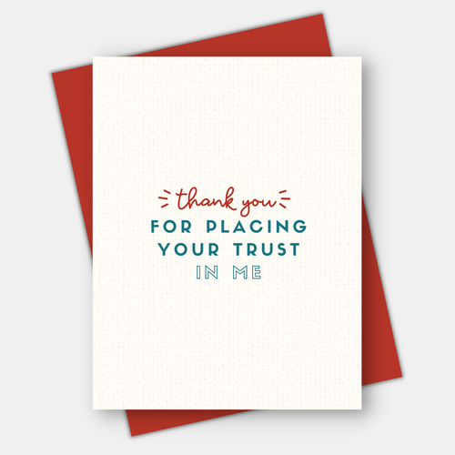 Thank You for Placing Your Trust in Me, Thank You Card - Front & Company: Gift Store
