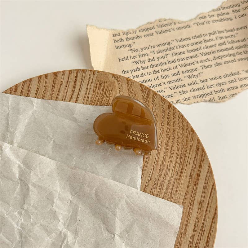 Chic Heart-Shaped Small Acetate Hair Claw Clips