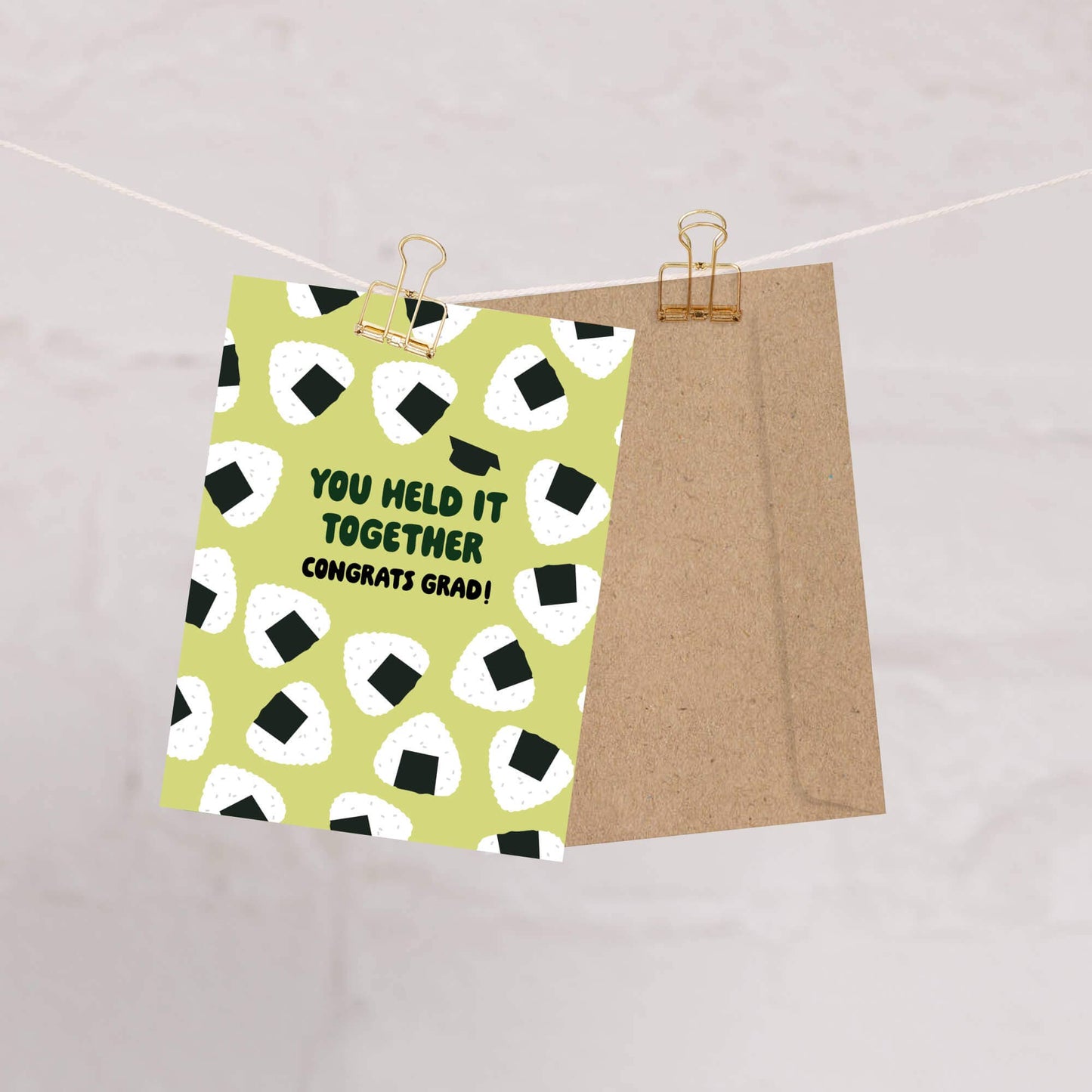 Onigiri Graduation Card | Funny Japanese Rice Ball Food Congrats