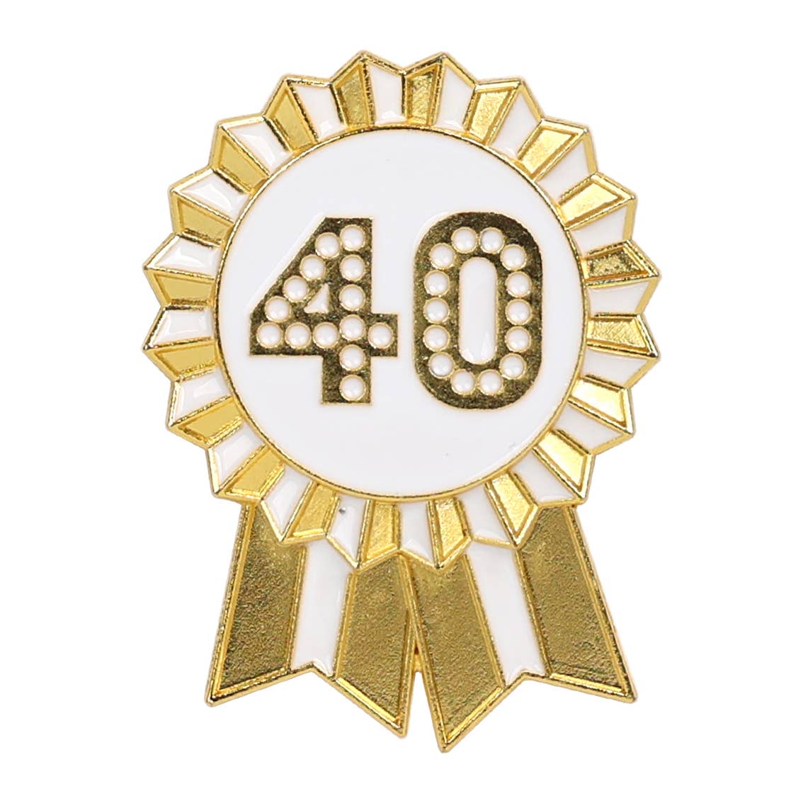 Gold Enamel Birthday Pin Badge | 40 | Milestone Birthday |