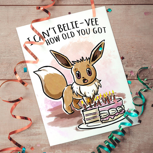 "Can't Belie-vee How Old" - Nerd Anime Critter Birthday Card