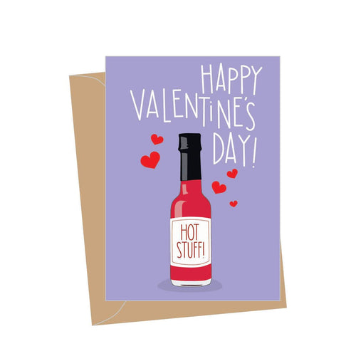 Mini Valentine Hot Sauce, Folded Enclosure Cards - Front & Company: Gift Store