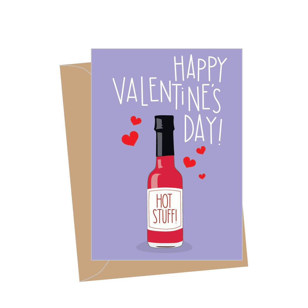 Mini Valentine Hot Sauce, Folded Enclosure Cards