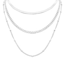 Load image into Gallery viewer, Triple Layered Chain Necklace silver gold
