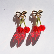 Load image into Gallery viewer, Crystal Cherry Earrings | Beaded Earrings
