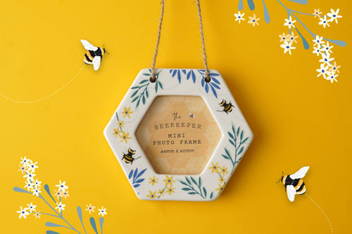 The Beekeeper Mini Ceramic Hanging Photo Frame - Front & Company: Gift Store