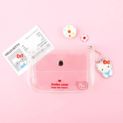 Sanrio Clear Card Holder with Keychain - Collectible Case