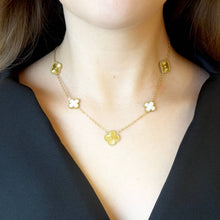 Load image into Gallery viewer, MOP Gold Clover Necklace
