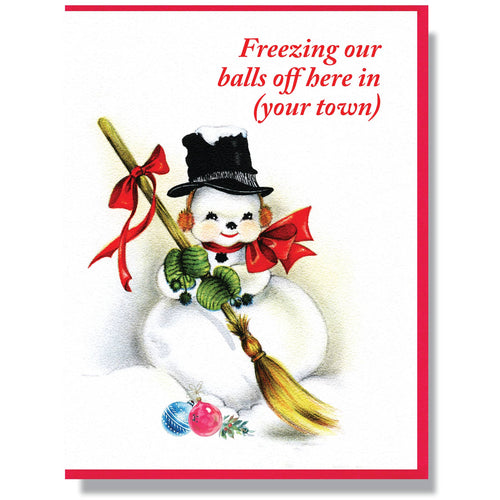 Custom Freezing Balls Holiday Card - Front & Company: Gift Store