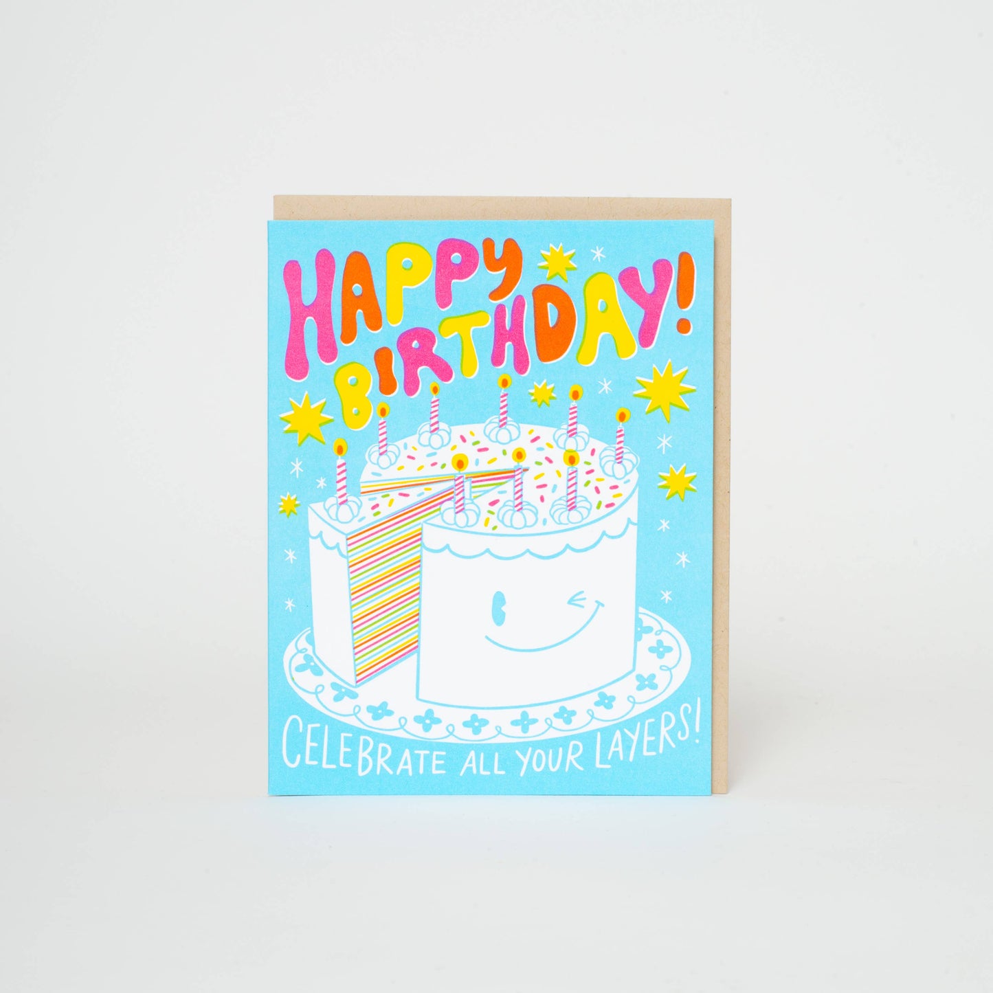 Cake Layers Birthday Letterpress Greeting Card by Hello!Lucky