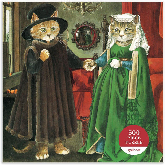 The Arnolfini Marriage Meowsterpiece of Western Art 500 Piece Puzzle
