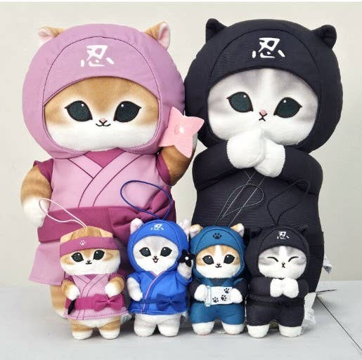 Mofusand Ninja Nyan Mascot Plush Key ring, Bag charm - 10cm