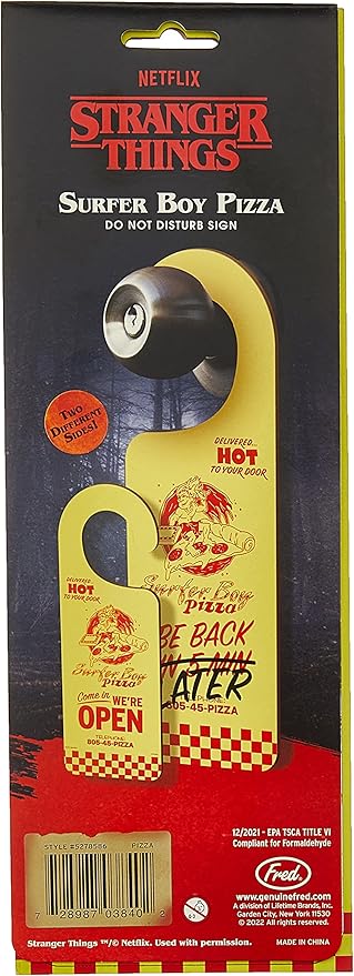 Fred Stranger Things Do Not Disturb Sign - Pizza