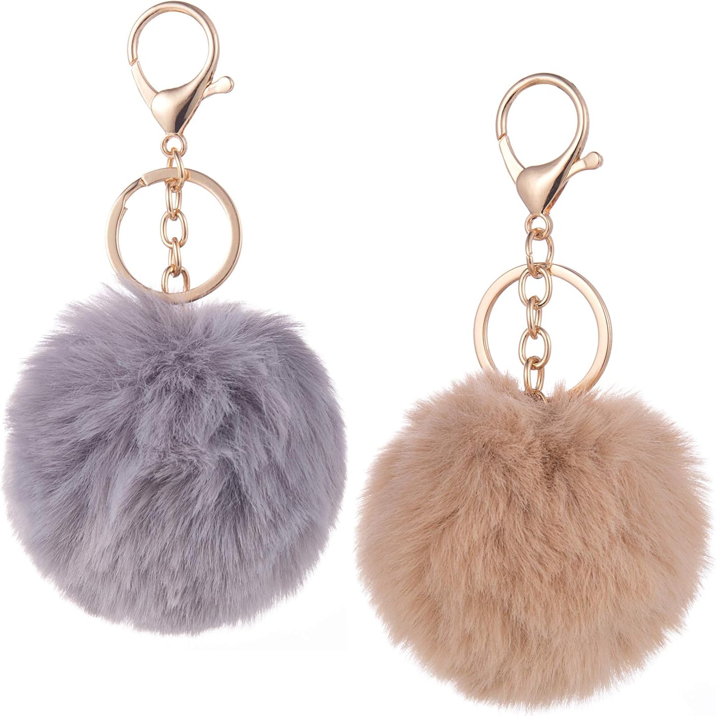 Fluffy Keychain Puff Ball Pom Pom Style Faux Fur