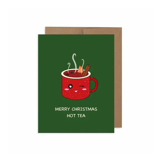 Merry Christmas Hot Tea Greeting Card