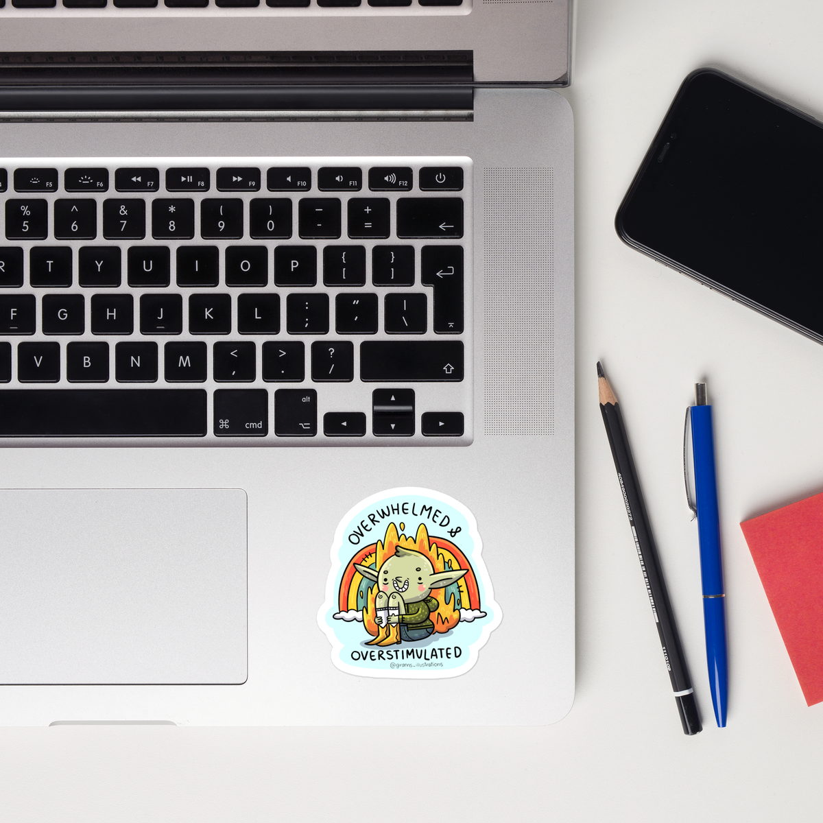 Overwhelmed & Overstimulated Sticker